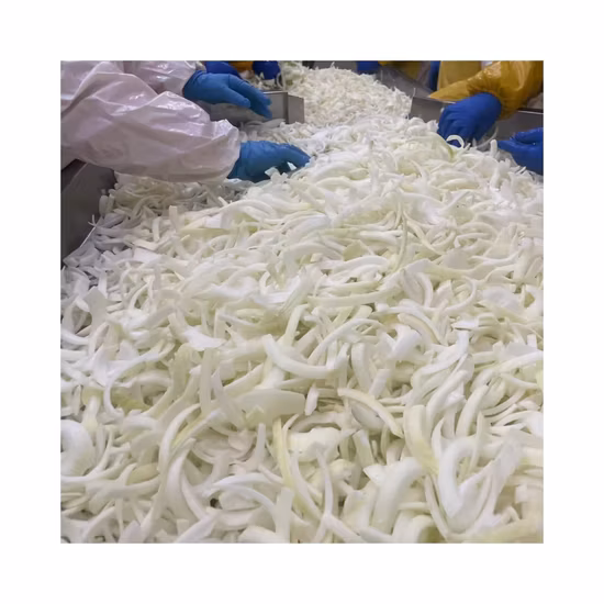 China Cebolla IQF en rodajas Cebollas peladas congeladas en rodajas/anillos/cebollas en trozos con Brc